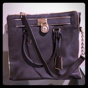 Michael Kors Brown & Gold Satchel Handbag